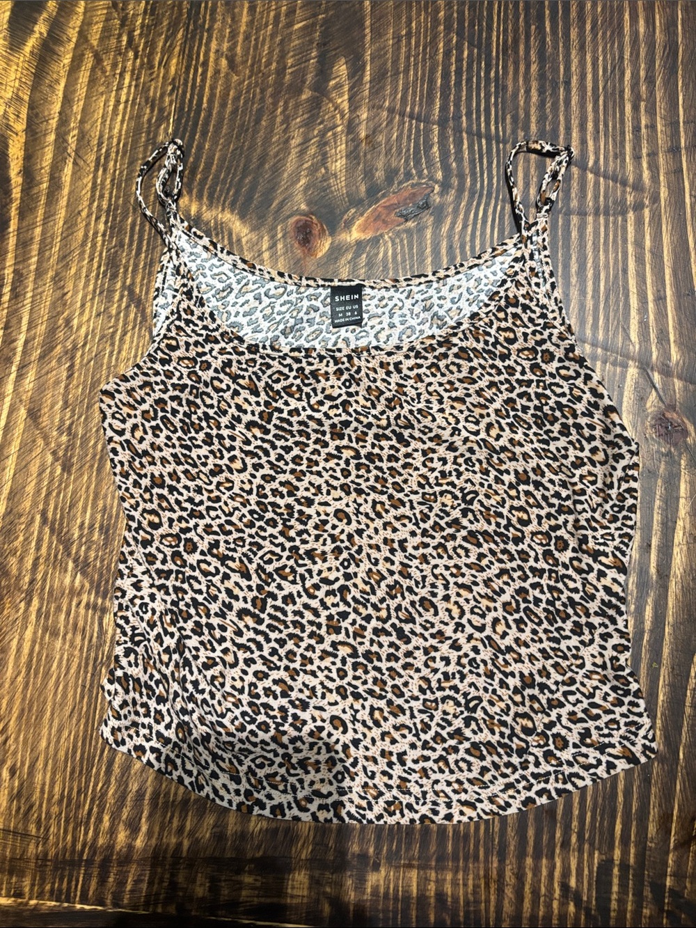 SHEIN Leopard Print Spaghetti Strap Cami - Brown & Black